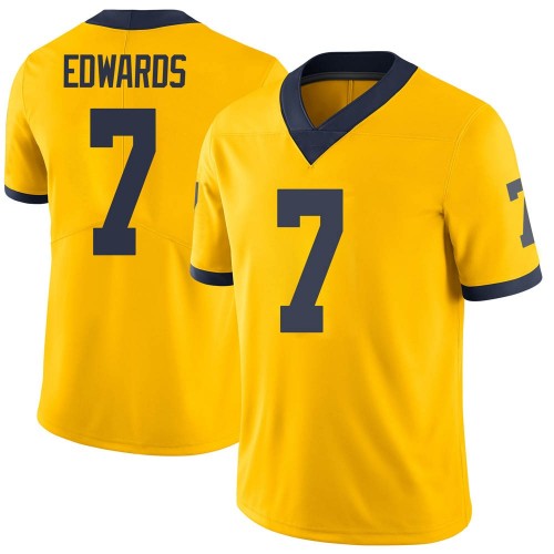 Donovan Edwards Michigan Wolverines Youth NCAA #7 Maize Limited Brand Jordan College Stitched Football Jersey YZC8854OQ